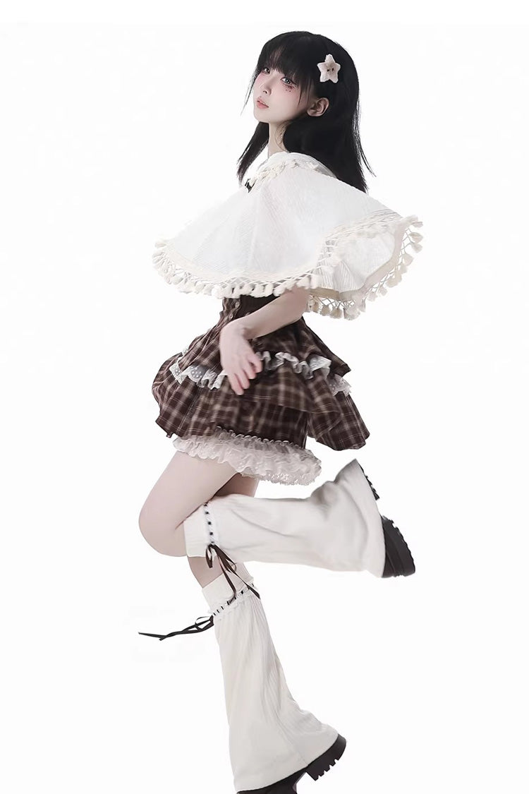Gothic Lolita Skirt - Warm Summer Days, Brown, Printed, Layered, Sweet Style - additional product view 8