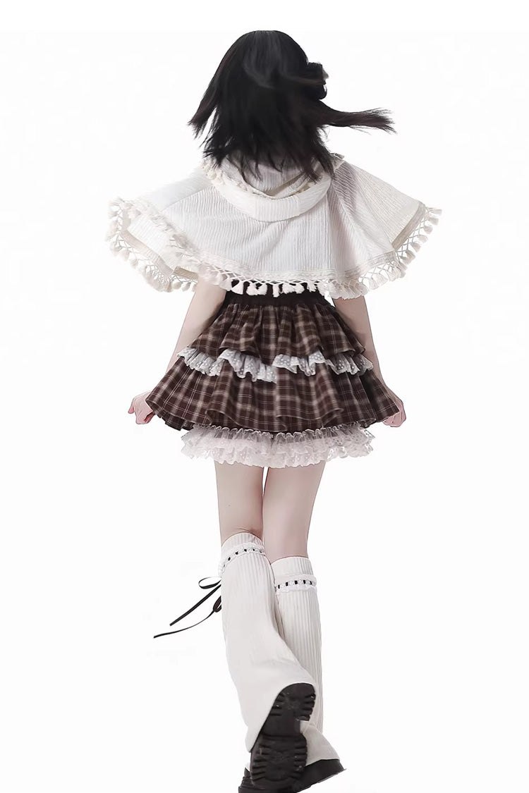 Gothic Lolita Skirt - Warm Summer Days, Brown, Printed, Layered, Sweet Style - additional product view 9