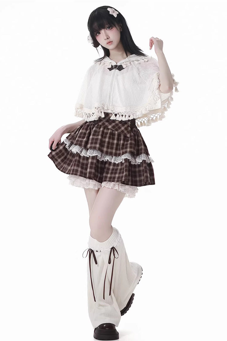 Gothic Lolita Skirt - Warm Summer Days, Brown, Printed, Layered, Sweet Style - additional product view 10