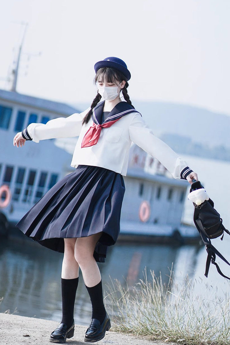 Gothic Lolita Skirt - White/dark Blue, 2 Colors, Sweet Style, Long Sleeves - additional product view 5