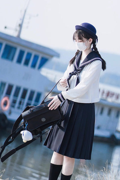 Gothic Lolita Skirt - White/dark Blue, 2 Colors, Sweet Style, Long Sleeves - additional product view 6