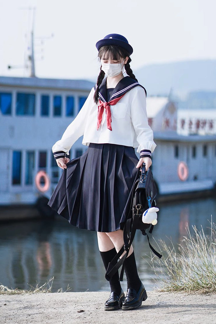 Gothic Lolita Skirt - White/dark Blue, 2 Colors, Sweet Style, Long Sleeves - additional product view 8
