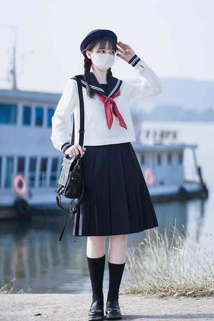 Gothic Lolita Skirt - White/dark Blue, 2 Colors, Sweet Style, Long Sleeves - additional product view 9