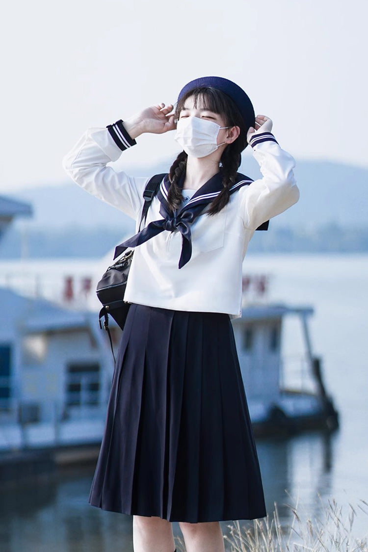 Gothic Lolita Skirt - White/dark Blue, 2 Colors, Sweet Style, Long Sleeves - additional product view 10