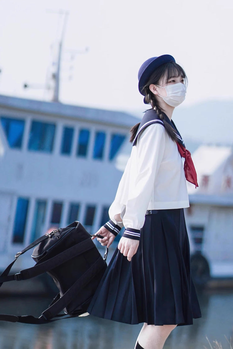 Gothic Lolita Skirt - White/dark Blue, 2 Colors, Sweet Style, Long Sleeves - additional product view 11