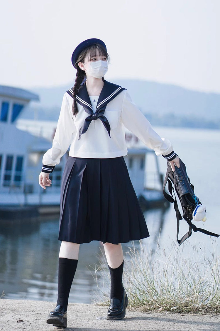 Gothic Lolita Skirt - White/dark Blue, 2 Colors, Sweet Style, Long Sleeves - additional product view 13