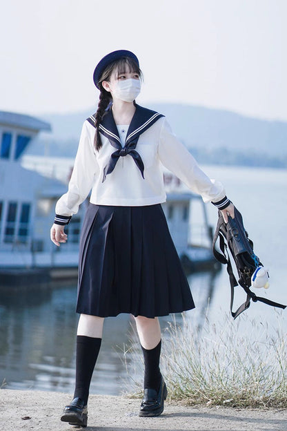 Gothic Lolita Skirt - White/dark Blue, 2 Colors, Sweet Style, Long Sleeves - additional product view 13