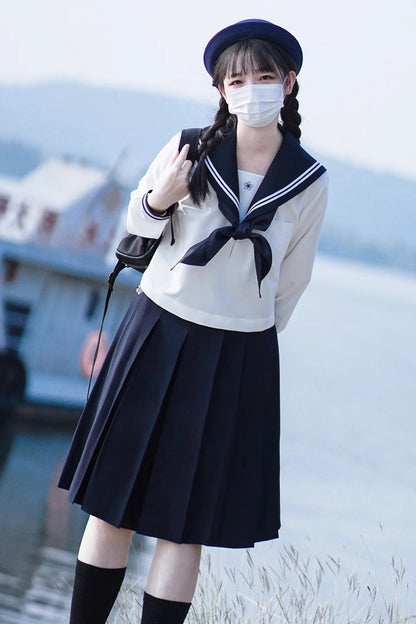Gothic Lolita Skirt - White/dark Blue, 2 Colors, Sweet Style, Long Sleeves - additional product view 16