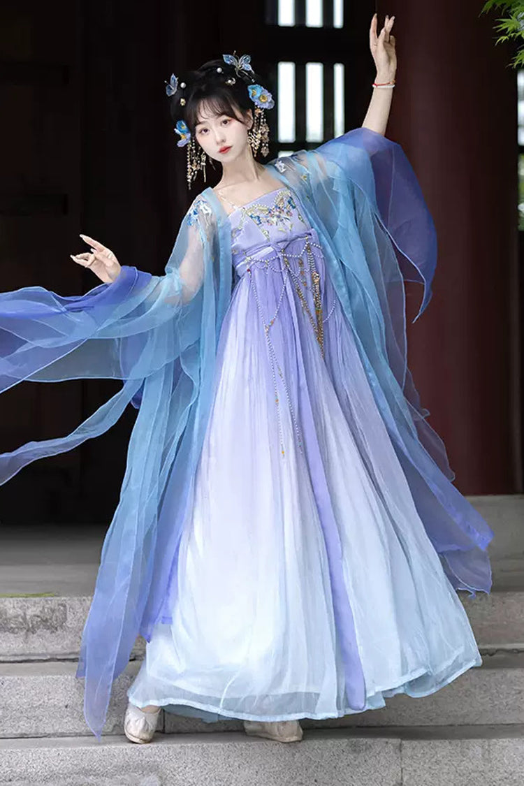 Gothic Outfit Set - Embroidery Lace Hanfu Full, Purple, Women's Style, Classic Style - additional product view 2