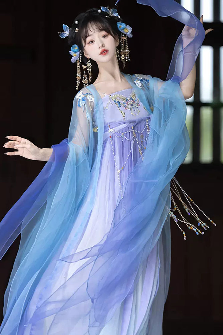 Gothic Outfit Set - Embroidery Lace Hanfu Full, Purple, Women's Style, Classic Style - additional product view 3