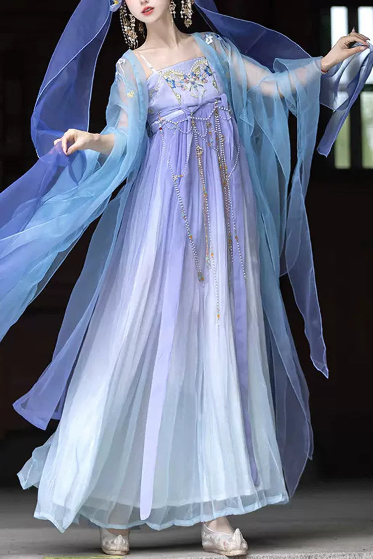 Gothic Outfit Set - Embroidery Lace Hanfu Full, Purple, Women's Style, Classic Style - main product image