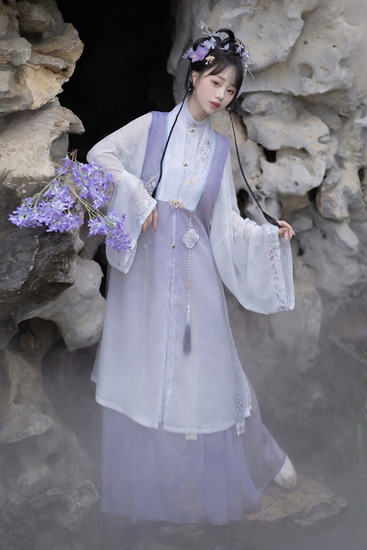 Gothic Outfit Set - High Waisted Embroidery Chinese, Purple, High Waist, Sweet Style - additional product view 3