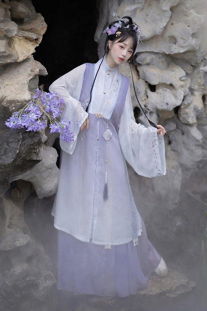 Gothic Outfit Set - High Waisted Embroidery Chinese, Purple, High Waist, Sweet Style - additional product view 3