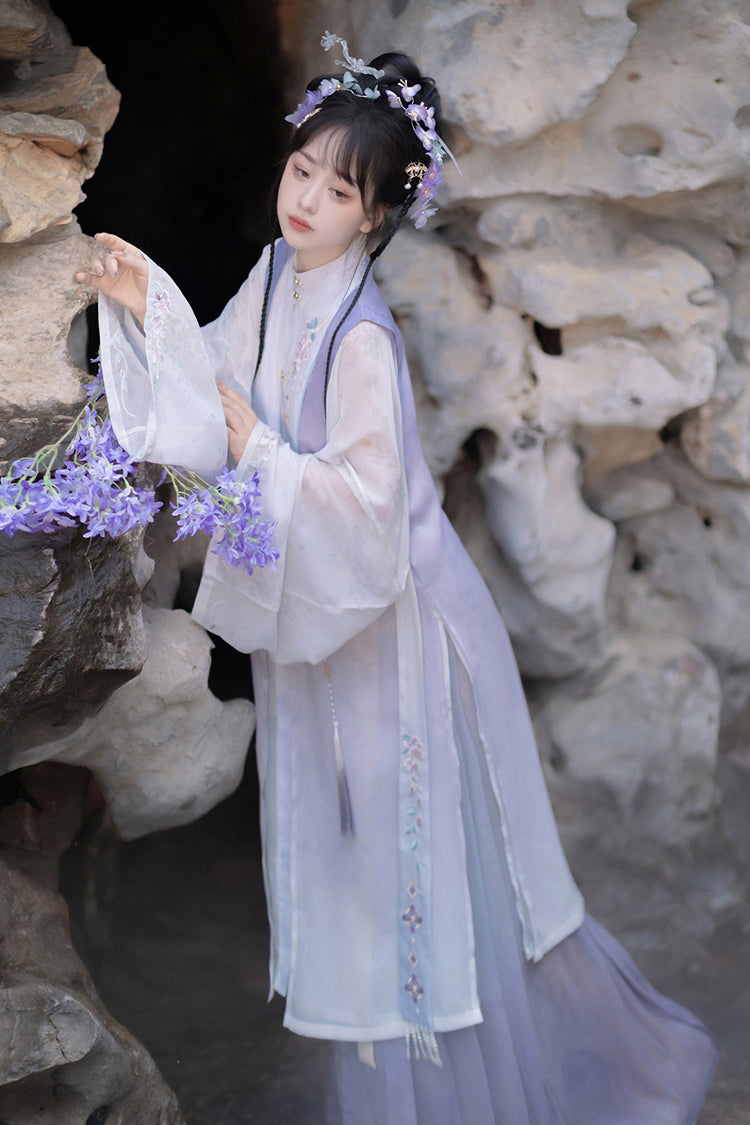 Gothic Outfit Set - High Waisted Embroidery Chinese, Purple, High Waist, Sweet Style - additional product view 4