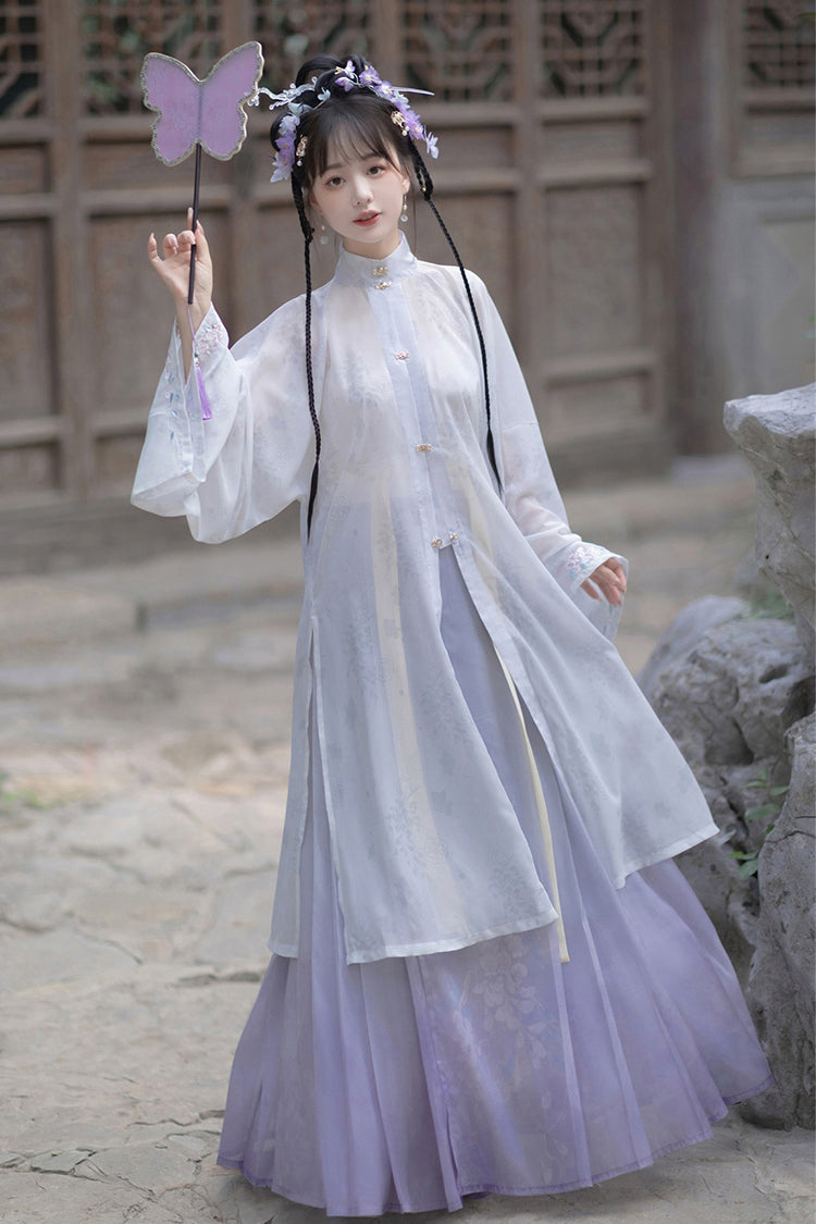 Gothic Outfit Set - High Waisted Embroidery Chinese, Purple, High Waist, Sweet Style - additional product view 5