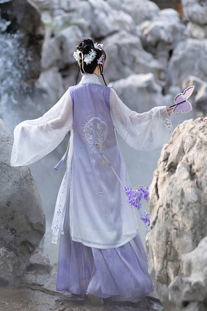 Gothic Outfit Set - High Waisted Embroidery Chinese, Purple, High Waist, Sweet Style - additional product view 6