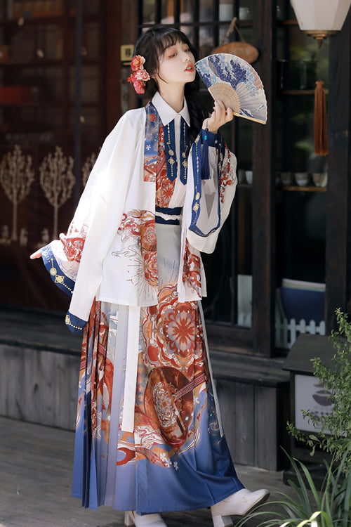 Gothic Outfit Set - Multi-color Original Chinese Han, Multi-Color, Classic Style, Printed - additional product view 2