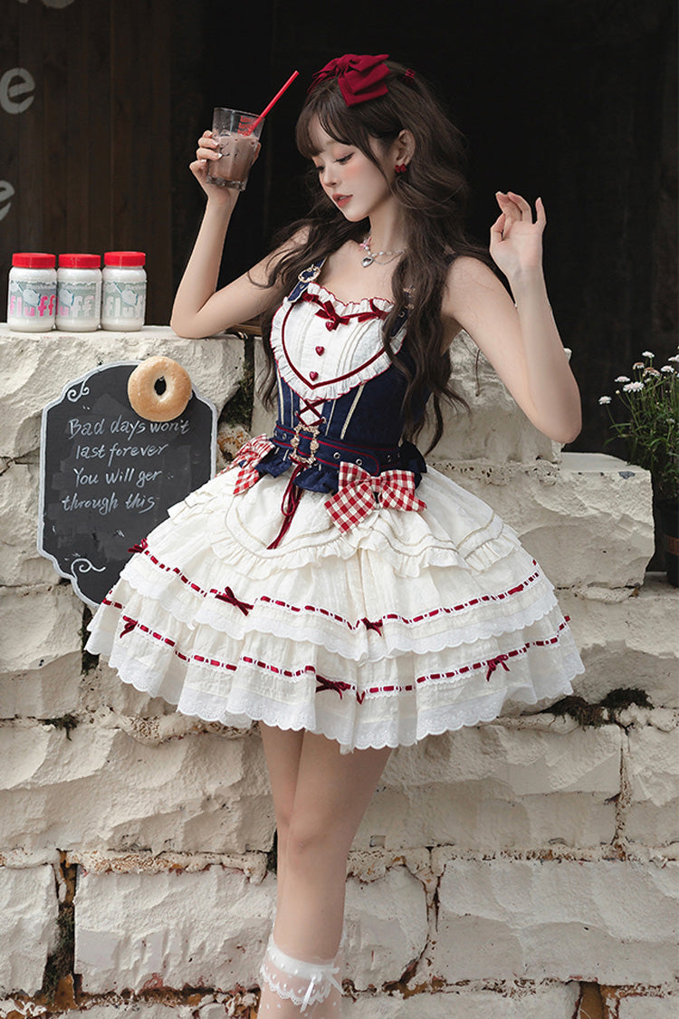 Gothic Outfit Set - Red/white/blue Fairy Tale Secret, 3 Colors, Sweet Style, Bow Detail - additional product view 2