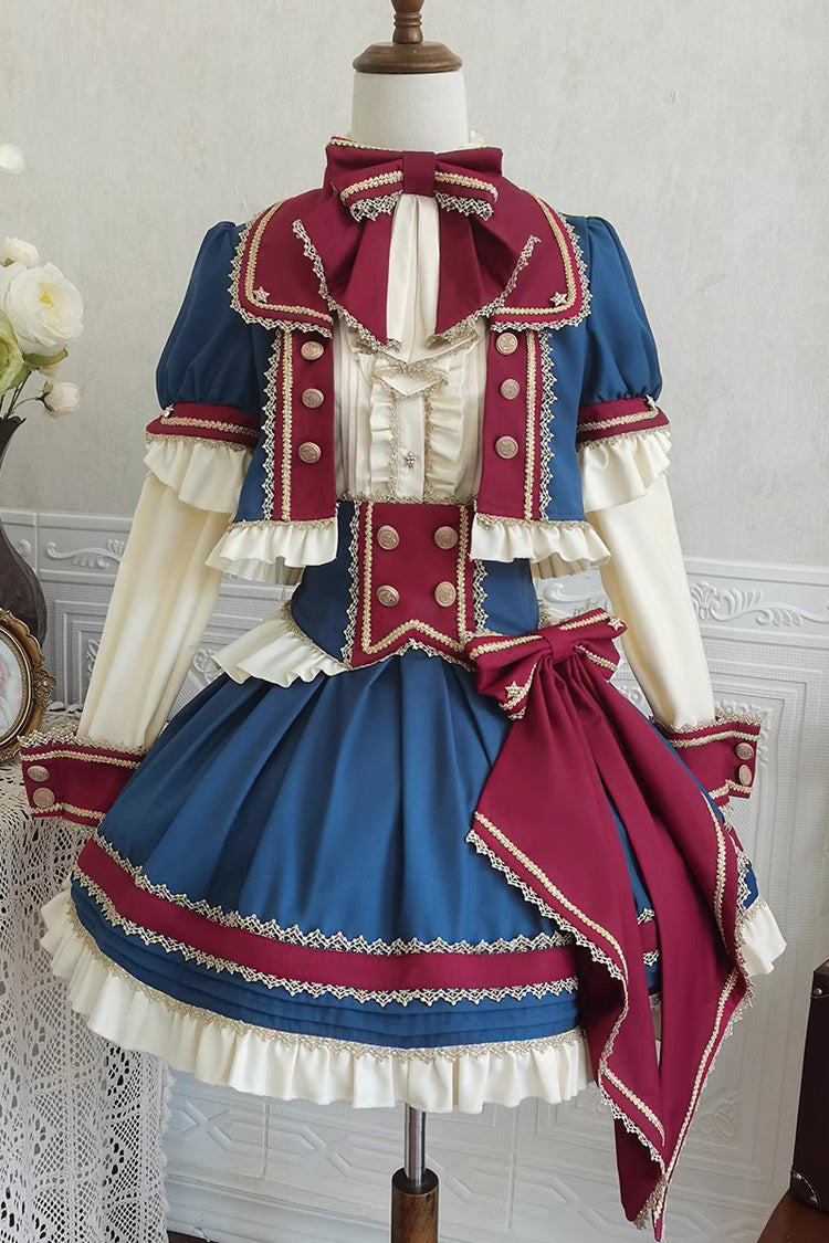 Gothic Outfit Set - Red/white/blue Star Idol Round, 3 Colors, Ruffled, Sweet Style - additional product view 3