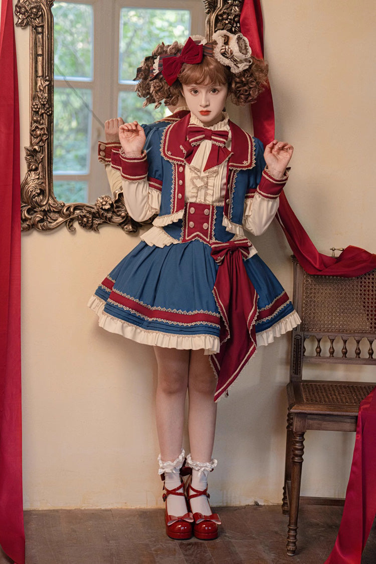Gothic Outfit Set - Red/white/blue Star Idol Round, 3 Colors, Ruffled, Sweet Style - additional product view 5