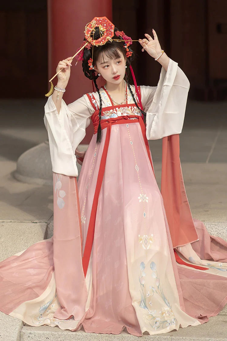 Gothic Outfit Set - Trumpet Sleeves High Waisted, Pink, High Waist, Sweet Style - additional product view 2