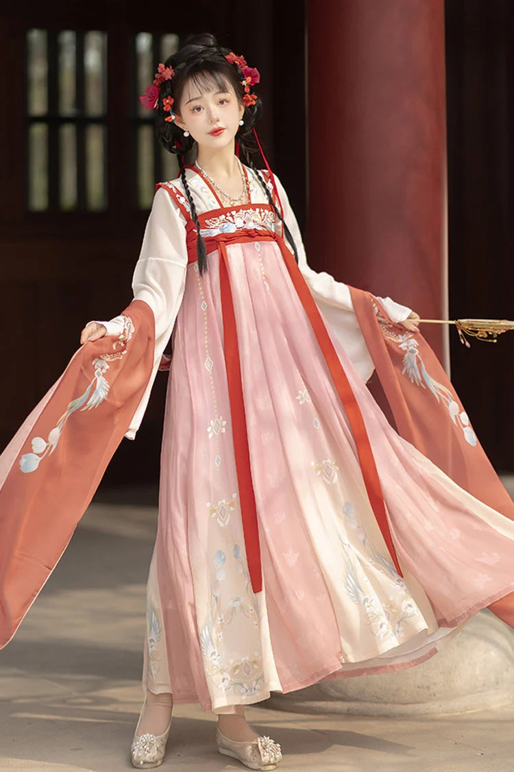 Gothic Outfit Set - Trumpet Sleeves High Waisted, Pink, High Waist, Sweet Style - additional product view 3
