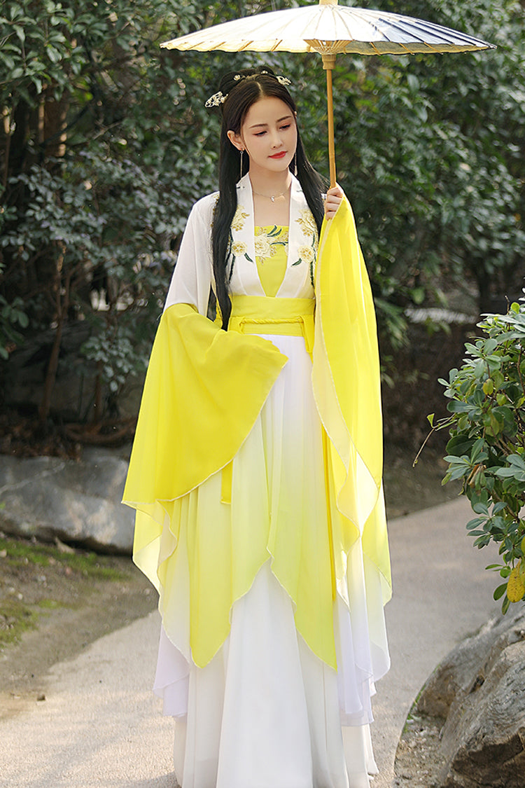 Gothic Outfit Set - White/yellow High Waisted, 2 Colors, High Waist, Women's Style - additional product view 2