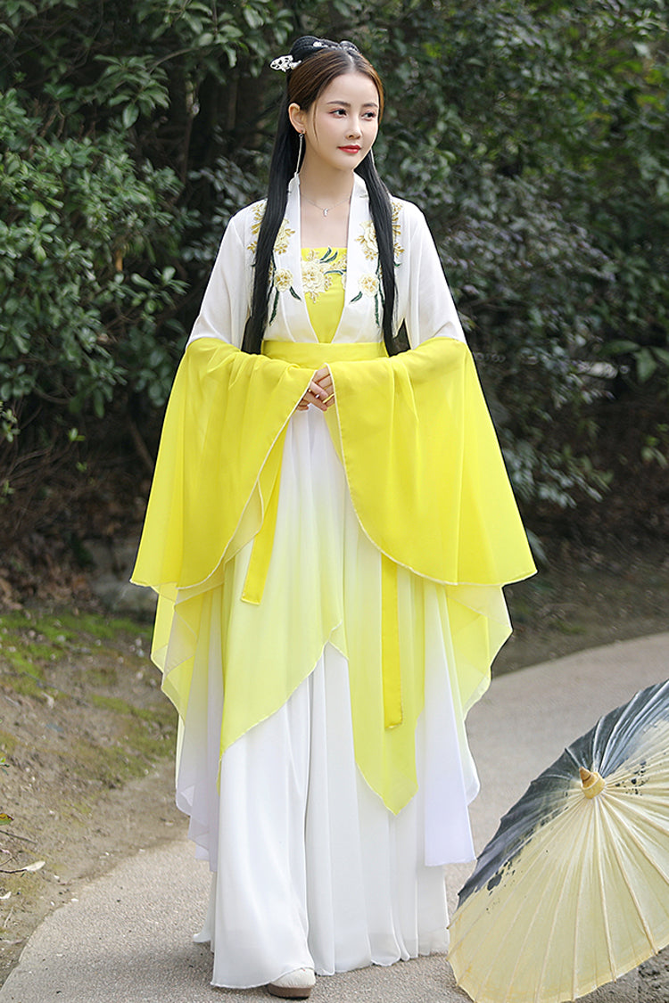 Gothic Outfit Set - White/yellow High Waisted, 2 Colors, High Waist, Women's Style - additional product view 3