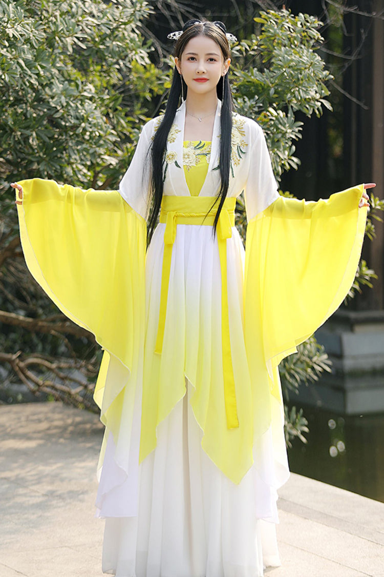 Gothic Outfit Set - White/yellow High Waisted, 2 Colors, High Waist, Women's Style - additional product view 4