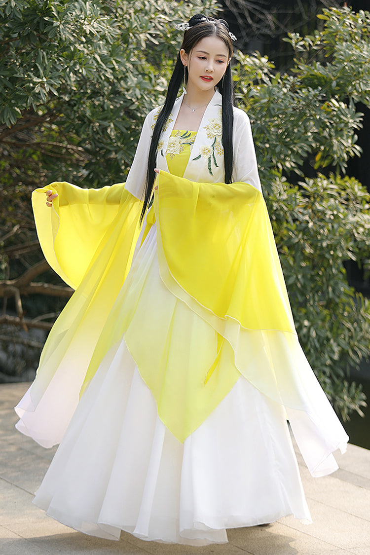 Gothic Outfit Set - White/yellow High Waisted, 2 Colors, High Waist, Women's Style - main product image