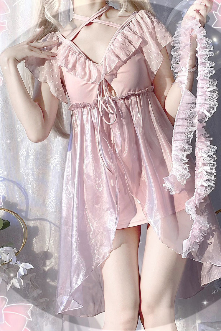 Gothic Swimwear - No Steel Support Lace, 2 Colors, Sweet Style, Lace Trim - additional product view 4