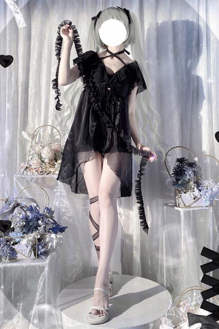 Gothic Swimwear - No Steel Support Lace, 2 Colors, Sweet Style, Lace Trim - additional product view 7