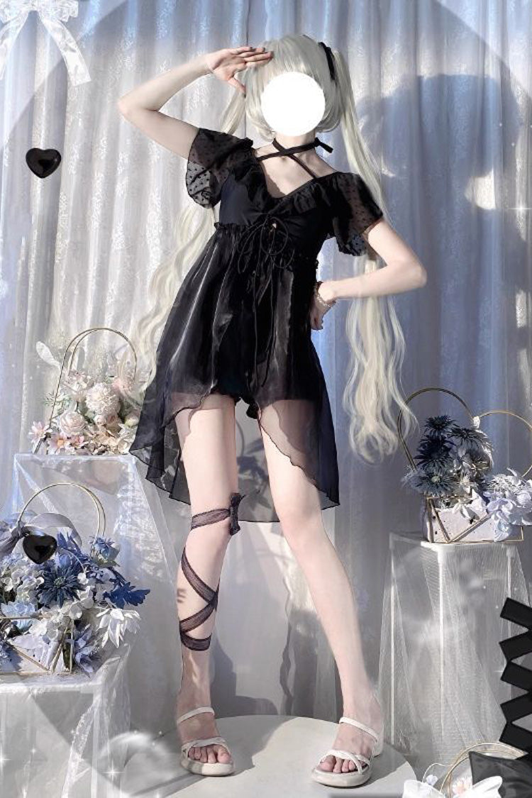 Gothic Swimwear - No Steel Support Lace, 2 Colors, Sweet Style, Lace Trim - additional product view 8