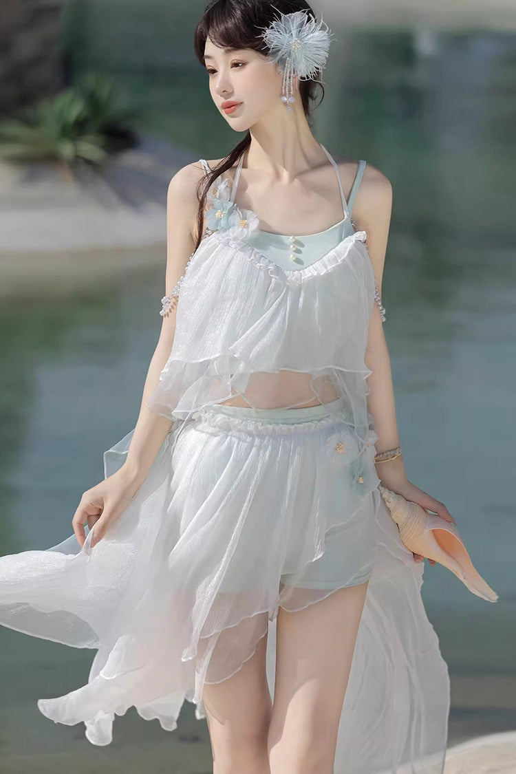 Gothic Swimwear - Summer Beach Lace Three-piece, White, Women's Style, Sweet Style - additional product view 8