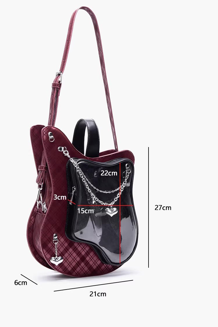 Japanese Fashion Itabag - Guitar Heart Printed, 3 Colors, Sweet Style - additional product view 4