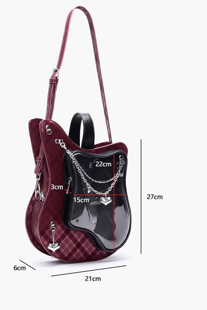 Japanese Fashion Itabag - Guitar Heart Printed, 3 Colors, Sweet Style - additional product view 4
