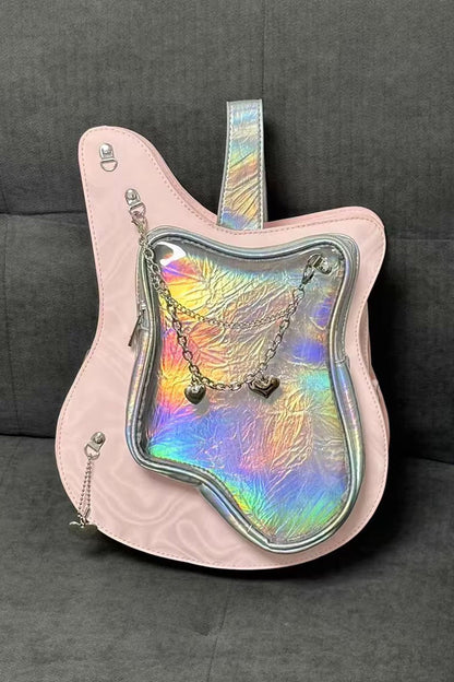 Japanese Fashion Itabag - Guitar Heart Printed, 3 Colors, Sweet Style - One-Size Pink option
