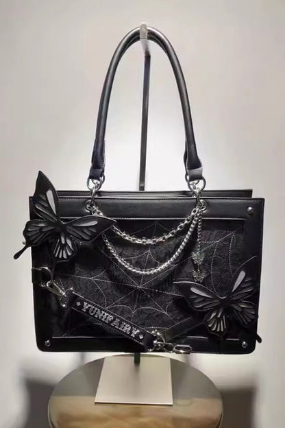 Kawaii Display Itabag - Maze Butterfly, 14 Colors, Gothic Style - One-Size Black/Silver option
