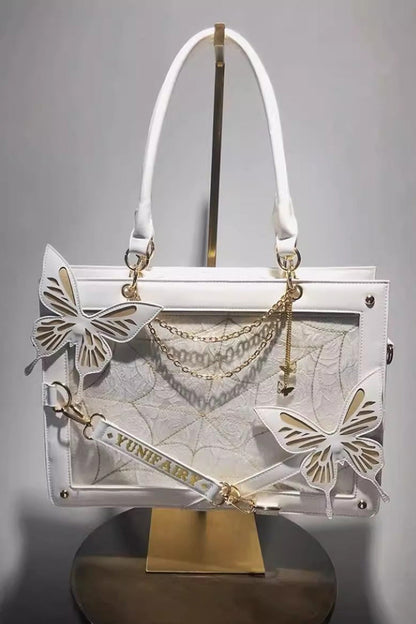 Kawaii Display Itabag - Maze Butterfly, 14 Colors, Gothic Style - One-Size White/Gold option