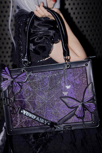 Kawaii Display Itabag - Maze Butterfly Print, 3 Colors, Gothic Style, Printed - additional product view 4