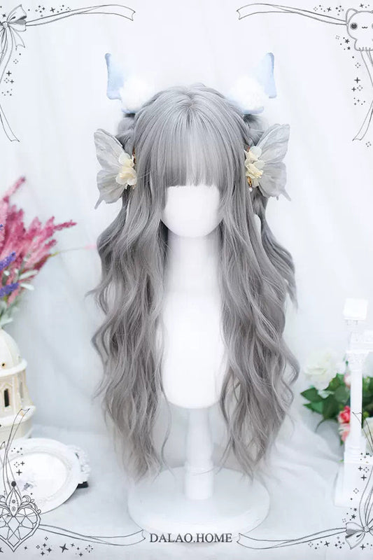 Kawaii Fashion Wig - Air Bangs Curly, Gray, Sweet Style - Lolita Coordinate Hair - additional product view 2