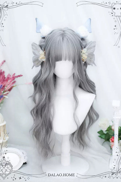 Kawaii Fashion Wig - Air Bangs Curly, Gray, Sweet Style - Lolita Coordinate Hair - additional product view 3