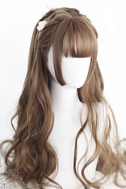 Kawaii Fashion Wig - Air Bangs Hime Cut, Brown, Sweet Style - Lolita Coordinate Hair - additional product view 2