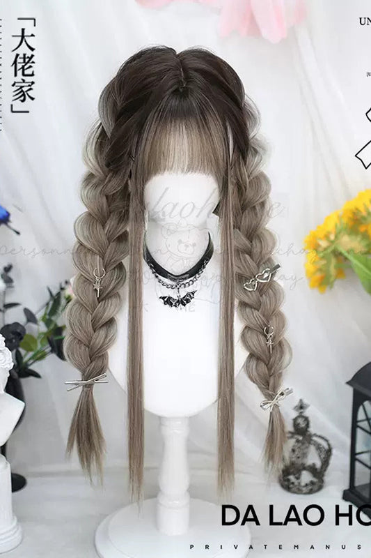 Kawaii Fashion Wig - Beige/gray Gradient, 2 Colors, Sweet Style - additional product view 2