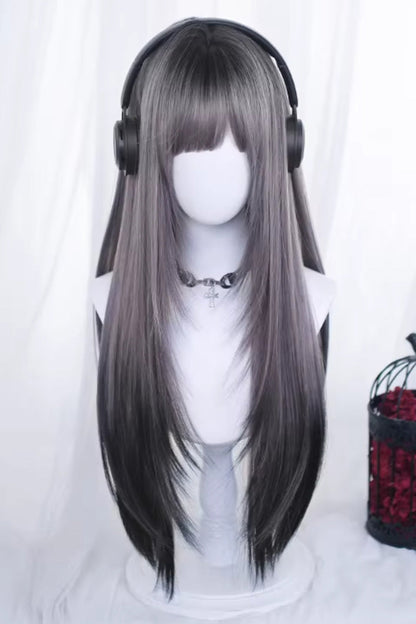 Kawaii Fashion Wig - Black/purple Ombre, 2 Colors, Sweet Style - main product image