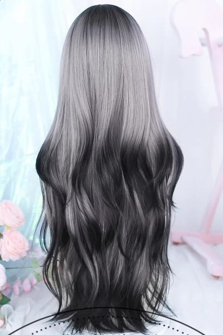 Kawaii Fashion Wig - Black/purple Ombre Curtain Bangs, 2 Colors, Sweet Style - additional product view 3