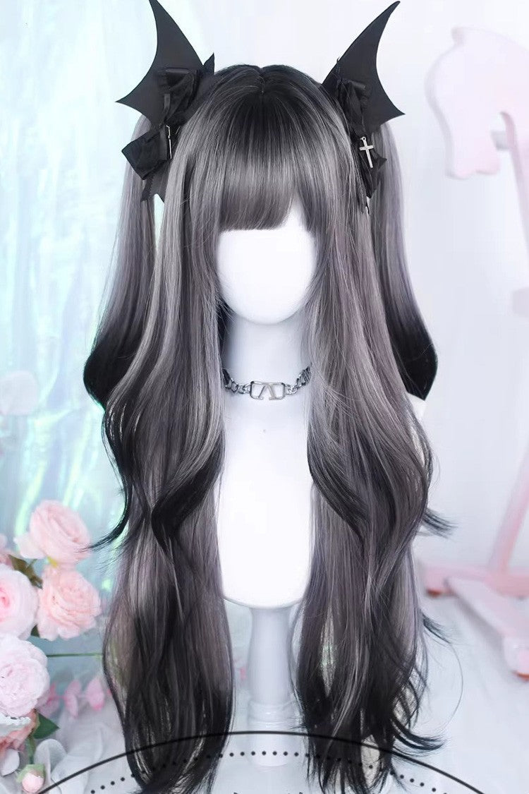 Kawaii Fashion Wig - Black/purple Ombre Curtain Bangs, 2 Colors, Sweet Style - additional product view 4