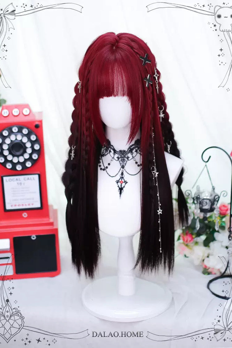 Kawaii Fashion Wig - Black/red Gradient, 2 Colors, Gothic Style - additional product view 2