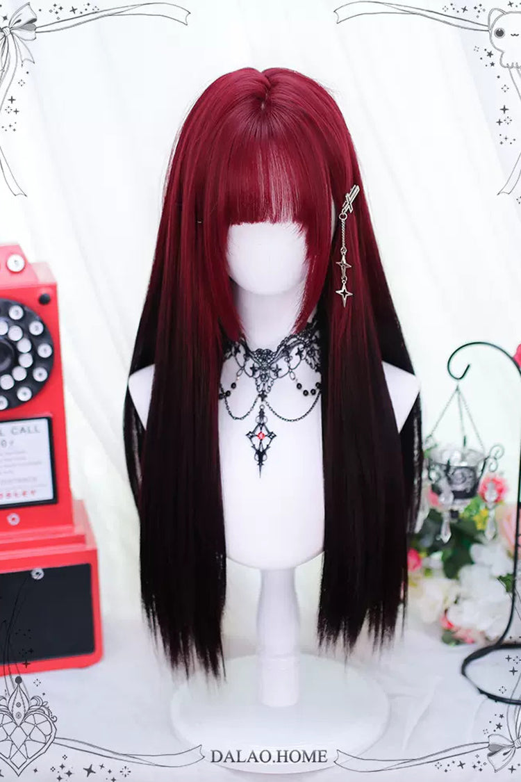 Kawaii Fashion Wig - Black/red Gradient, 2 Colors, Gothic Style - additional product view 3
