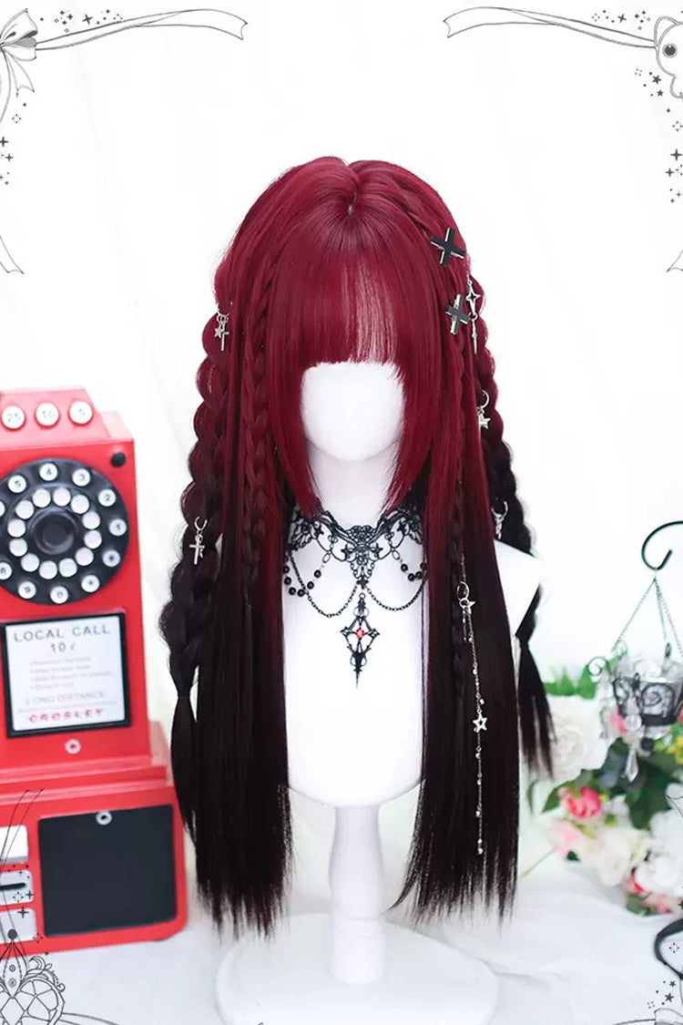 Kawaii Fashion Wig - Black/red Gradient, 2 Colors, Gothic Style - main product image
